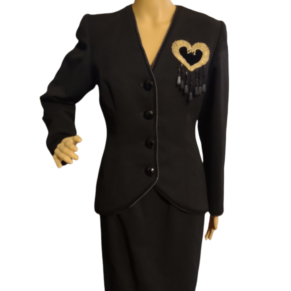 Candice Fraiberger black wool suit dress